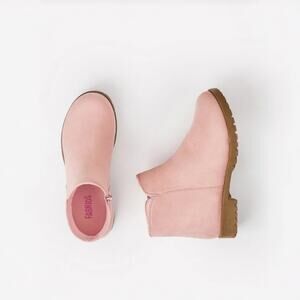 FabKids Chalk Pink Suede Side Zip Booties Girls Size 2